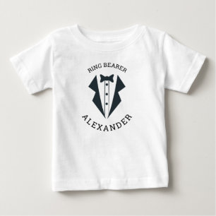 T-shirt Pour Bébé Tuxedo Personnalisé de Porte-Alliance Noir Blanc