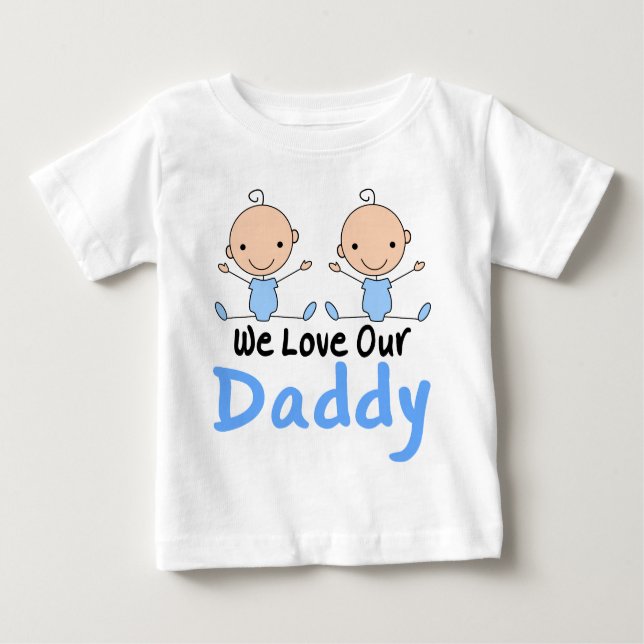 T-shirt Pour Bébé Twin Boys Love Daddy Infant Tee (Devant)
