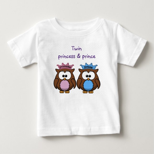 T-shirt Pour Bébé twin owl princess (Devant)