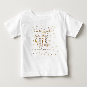 T-shirt Pour Bébé Twinkle Twinkle Little Star Premier anniversaire