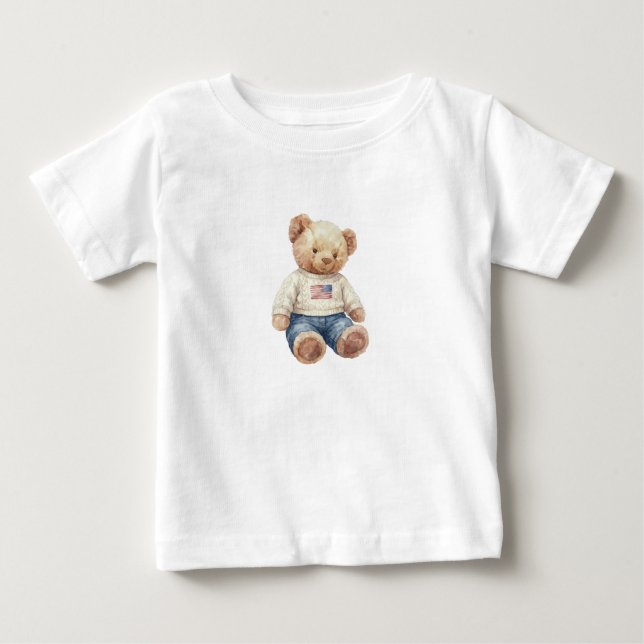 T-shirt Pour Bébé Twins boy teddy bear birthday t shirt (Devant)