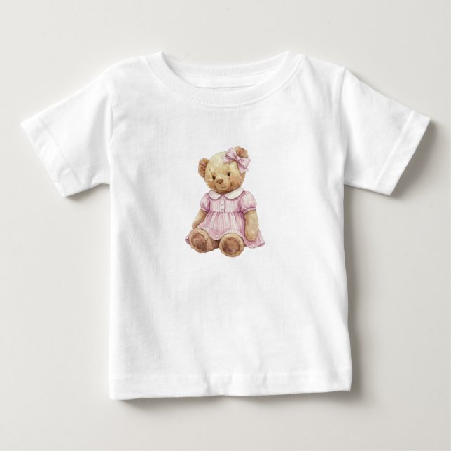 T-shirt Pour Bébé Twins Girl teddy bear birthday t shirt (Devant)