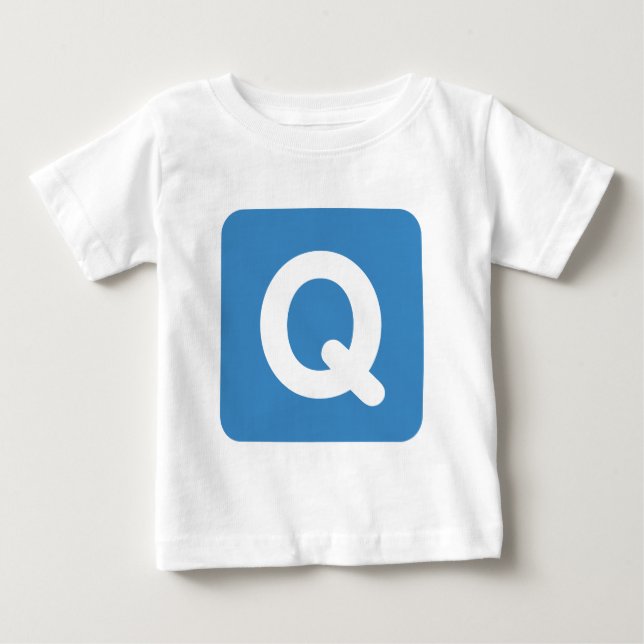 T-shirt Pour Bébé Twitter emoji letter Q (Devant)