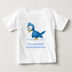 T-shirt Pour Bébé Twitter Suivez-moi @ Votre Nom D'Utilisateur