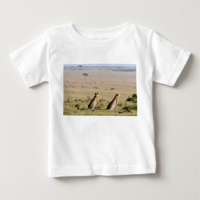 T-shirt Pour Bébé Two cheetahs on the look out (Devant)