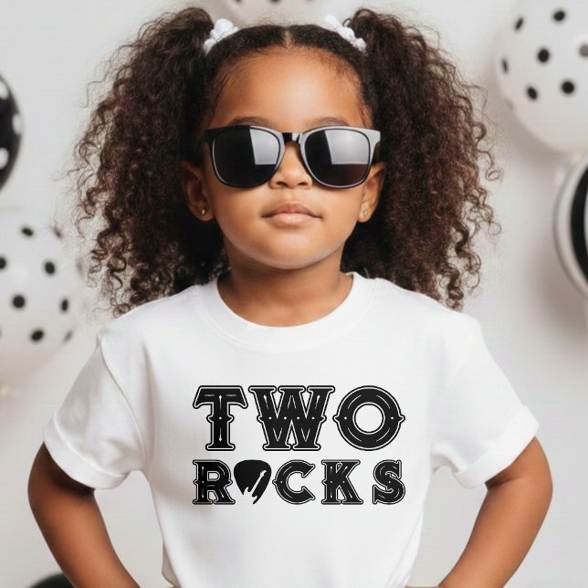 T-shirt Pour Bébé Two Rocks Guitar Pick 2nd Birthday Party (Créateur téléchargé)