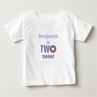 T-shirt Pour Bébé Two Sweet 2nd Birthday Purple Donut