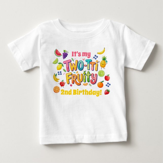 T-shirt Pour Bébé Two-tti Fruity 2nd Birthday Party (Devant)