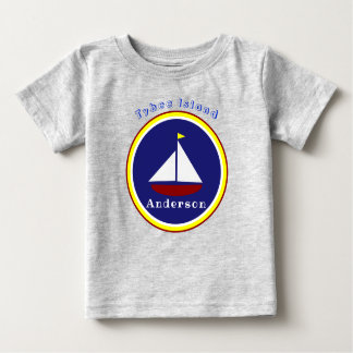 T-shirt Pour Bébé Tybee Island Georgia Cute Sailboat with Name