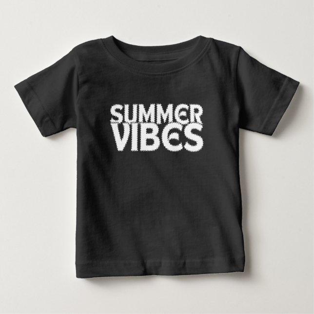 T-SHIRT POUR BÉBÉ TYPO BLANCHE VIBES D'ÉTÉ (Devant)