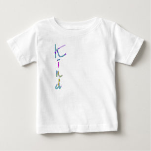 T-shirt Pour Bébé Typographie artistique KIND colorée Citation Inspi
