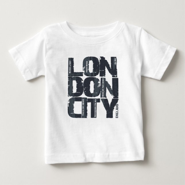 T-shirt Pour Bébé Typographie de Londres, Angleterre (Devant)
