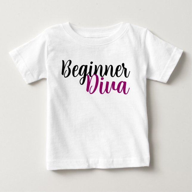 T-shirt Pour Bébé Typographie Diva Débutante (Devant)