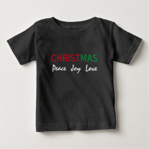 T-SHIRT POUR BÉBÉ TYPOGRAPHIE JOIE PAIX NOËL AMOUR