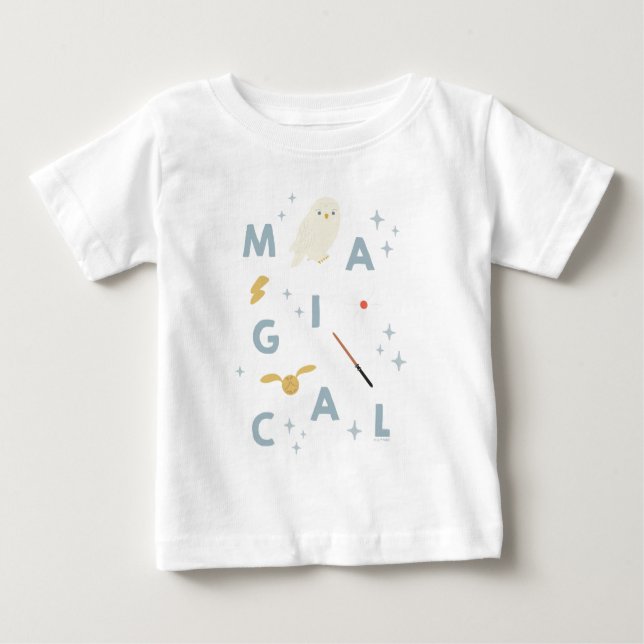T-shirt Pour Bébé Typographie « Magique » Graphique Hedwige (Devant)