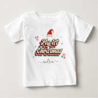 Typographie Super rétro 1er Noël Nom de la fille