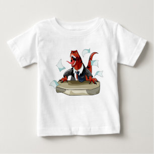 T-shirt Pour Bébé Tyrannosaurus Rex Boss Assis À Un Bureau.