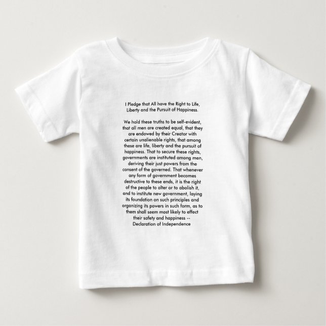 T-shirt Pour Bébé ! ! U Créer une déclaration d'indépendance (Devant)
