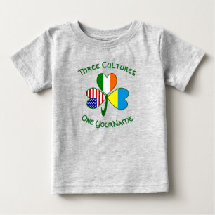 T-shirt Pour Bébé Ukraine Irlande États-Unis Trèfle Drapeau Personna