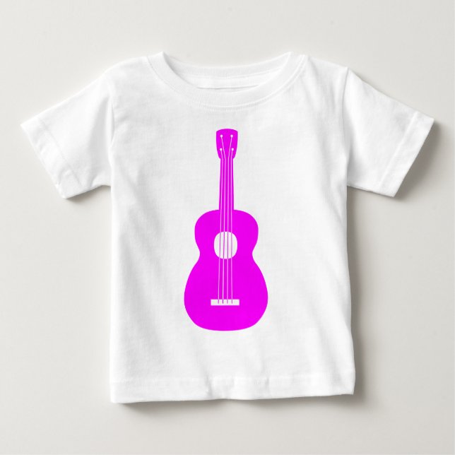 T-shirt Pour Bébé Ukulele - Magenta (Devant)