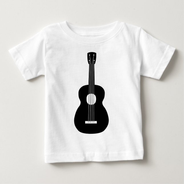 T-shirt Pour Bébé Ukulele - Noir (Devant)