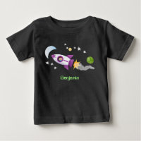 Un adorable vaisseau-fusée dans l'espace dessin an