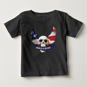T-shirt Pour Bébé Un Américain au crâne os