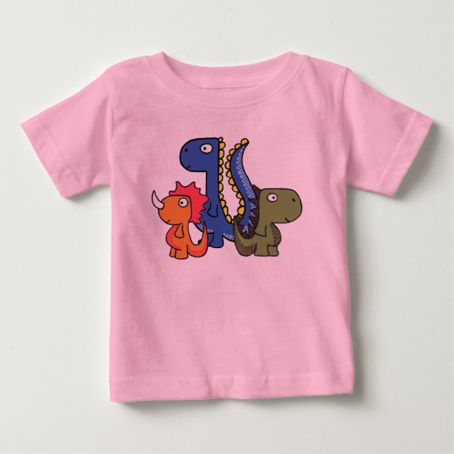 T-shirt Pour Bébé Un ami fantaisiste de dinosaure, mignon et adorabl (Devant)