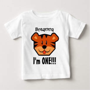 T-shirt Pour Bébé Un an 1er anniversaire garçon ou fille avec tigre