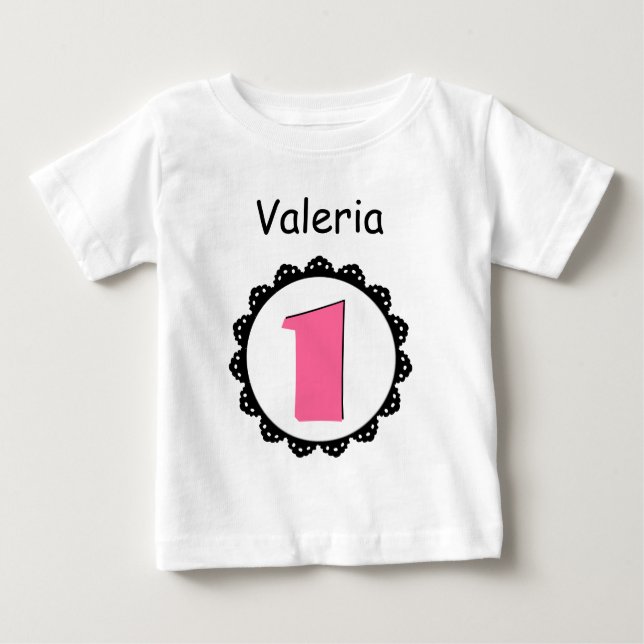 T-shirt Pour Bébé Un an Bébé Fille Anniversaire Cadeau Tee V03 (Devant)