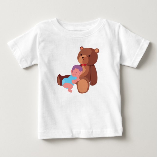 T-shirt Pour Bébé un bébé en peluche (Devant)