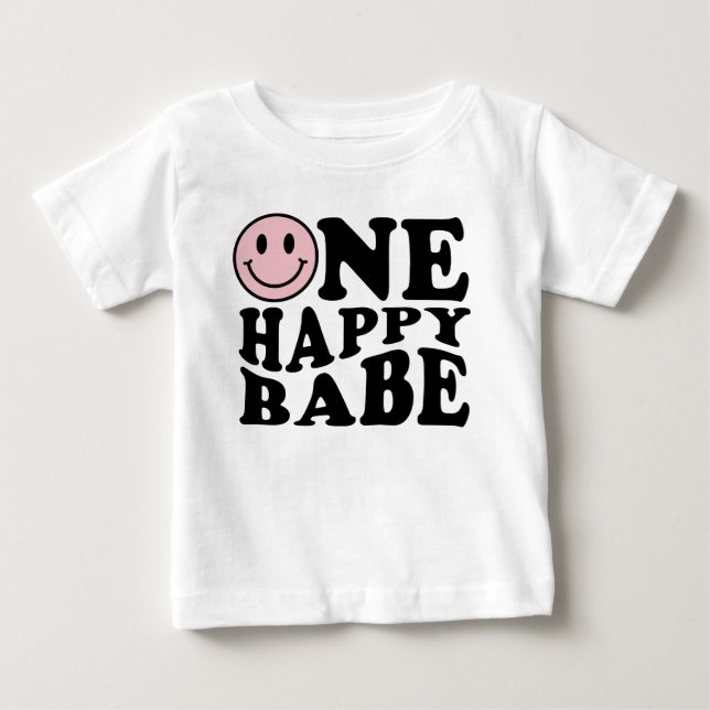 T-shirt Pour Bébé Un bébé heureux | Preppy Smile Girl First Birthday (Devant)