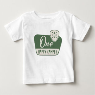 T-shirt Pour Bébé UN campeur heureux, Premier Anniversaire, Bois