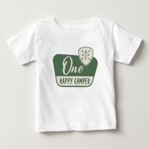 T-shirt Pour Bébé Un campeur heureux, un premier anniversaire, Woodl