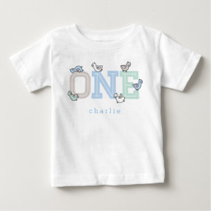 T-shirt Pour Bébé UN Canard Bleu Fantaisiste Bébé Garçon Canetons