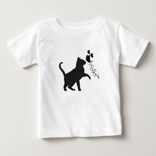 T-shirt Pour Bébé un chat (Devant)