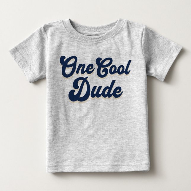 T-shirt Pour Bébé Un Cool Dude Boy 1er anniversaire (Devant)