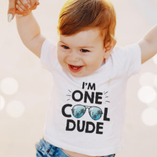 T-shirt Pour Bébé Un Cool Dude Lunettes de soleil Chemise d'été 1er 