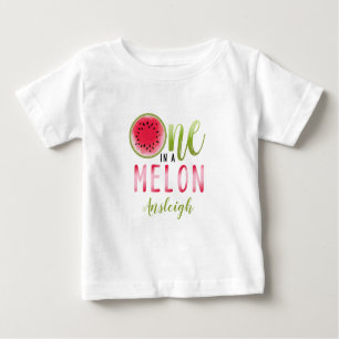 T-shirt Pour Bébé Un dans anniversaire de pastèque de melon un