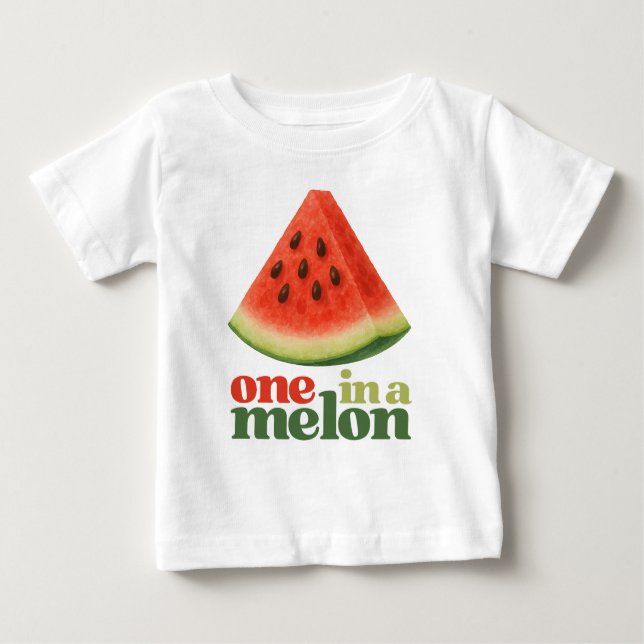 T-shirt Pour Bébé Un dans un melon Anniversaire d'un an (Devant)