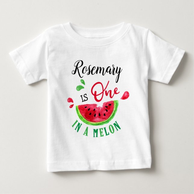 T-shirt Pour Bébé Un dans un melon premier anniversaire (Devant)