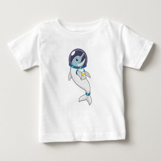 T-shirt Pour Bébé Un dauphin en tant qu'astronaute en costume (Devant)