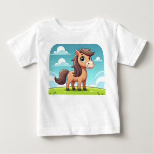 T-shirt Pour Bébé Un dessin animé bébé Hourse design Baby T Shirt.