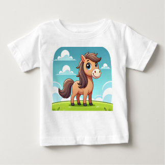 T-shirt Pour Bébé Un dessin animé bébé Hourse design Baby T Shirt.