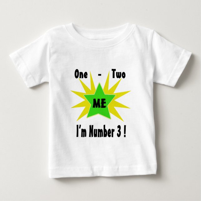 T-shirt Pour Bébé Un Deux Moi Numéro 3 (Devant)
