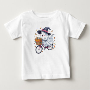 T-shirt Pour Bébé Un fantôme à vélo