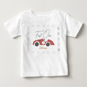 T-shirt Pour Bébé Un Garçon de Voiture de Course Rouge Rapide 1er An
