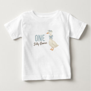 T-shirt Pour Bébé Un Garçon Silly Goose Premier anniversaire