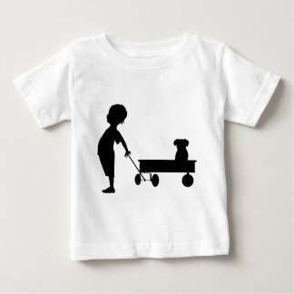 T-SHIRT POUR BÉBÉ UN GARÇON SON WAGON ET SON CHIEN