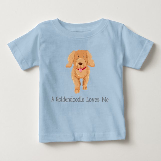 T-shirt Pour Bébé Un Goldendoodle m'aime chemise bébé (Devant)